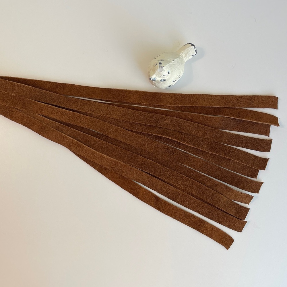 Genuine Leather Tassel Bag Charm Key Fob - Picture 6 of 7